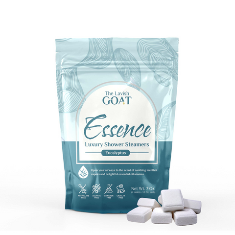 The Lavish Goat Essence Shower Steamers (Eucalyptus) - 7 OZ 12 Pack