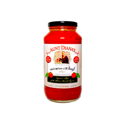 Aunt Diana's Pasta Sauce Marinara With Fresh Basil - 24 OZ 12 Pack