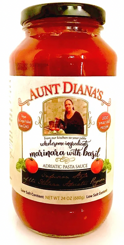 Aunt Diana's Pasta Sauce Marinara With fresh Basil-Wholesome brand - 24 OZ 12 Pack
