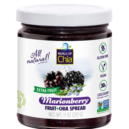 Space Enterprises (World of Chia) Extra Fruit Chia Marionberry Spread - 11 OZ 6 Pack