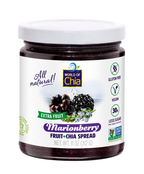 Space Enterprises (World of Chia) Extra Fruit Chia Marionberry Spread - 11 OZ 6 Pack