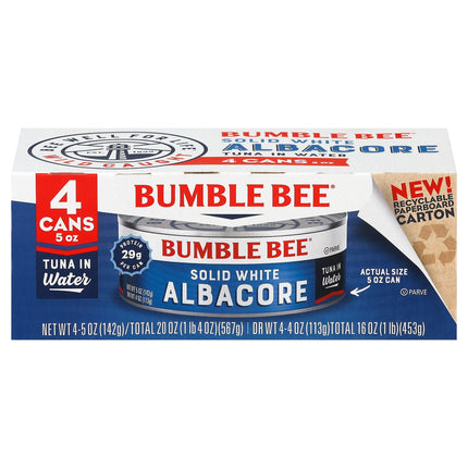 Bumble Bee Tuna Albacore Solid White In Water - 20 OZ 6 Pack