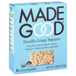 Made Good Organic Gluten Free Vanilla Crispy Squares - 4.68 OZ 6 Pack