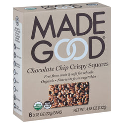 Made Good Organic Gluten Free Chocolate Chip Crispy Squares - 4.68 OZ 6 Pack