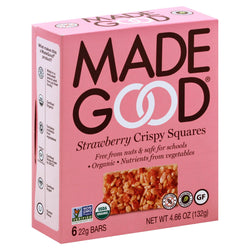 Made Good Organic Strawberry Crispy Squares - 4.66 OZ 6 Pack