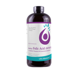 Life Solutions Liquid Methyl Folate + Vitamin B12 - 16 FL OZ 12 Pack