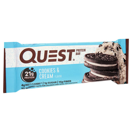 Quest Cookies And Cream Flavor Protein Bar - 2.12 OZ 12 Pack