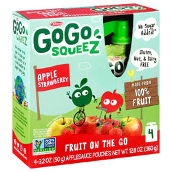 Gogo Squeez Fruit On The Go Applesauce Strawberry - 12.8 OZ 12 Pack