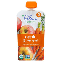 Plum Organics Stage 2 Apple & Carrot Baby Food - 4 OZ 6 Pack