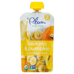 Plum Organics Stage 2 Banana & Pumpkin Baby Food - 4 OZ 6 Pack