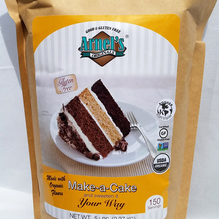 Arnels Originals, Gluten Free, Organic Baking Mixes Make-a-Cake, your way Mix - 5 LB 6 Pack