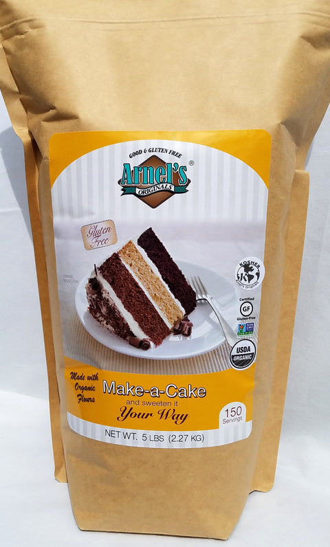 Arnels Originals, Gluten Free, Organic Baking Mixes Make-a-Cake, your way Mix - 5 LB 6 Pack
