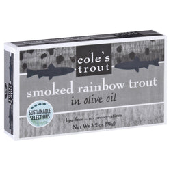 Cole's Trout Boneless Applewood Smoke Petite Rainbow Trout In Olive Oil - 3.2 OZ 10 Pack