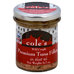 Cole's Wild Caught Premium Tuna Fillets In Olive Oil - 6.7 OZ 6 Pack