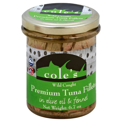 Cole's Wild Caught Premium Tuna Fillets In Olive Oil & Fennel - 6.7 OZ 6 Pack
