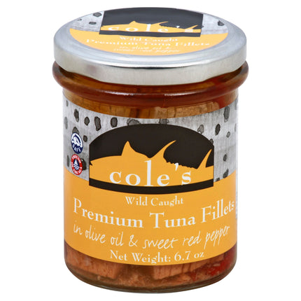 Cole's Wild Caught Premium Tuna Fillets In Olive Oil & Sweet Red Pepper - 6.7 OZ 6 Pack