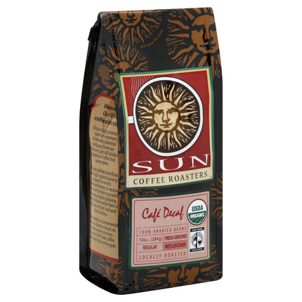 Sun Coffee Organic Ground Cafe Decaffeinated Coffee - 10 OZ 4 Pack