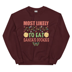 Unisex Ugly Christmas Sweater - "Most Likely To Eat Santa's Cookies"